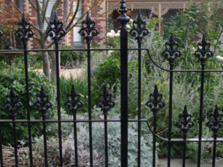 Black wrought iron fence