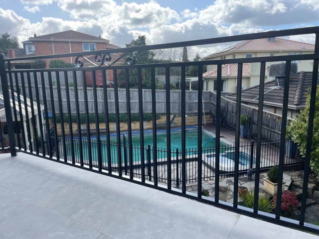 Powder-coated steel balustrades with scrolls - Templestowe